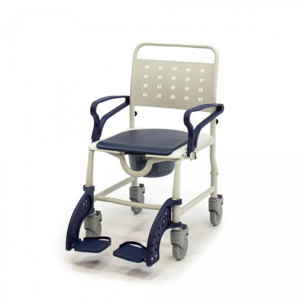 Кресло-каталка с санитарным оснащением MET BASTI (20131) Синий